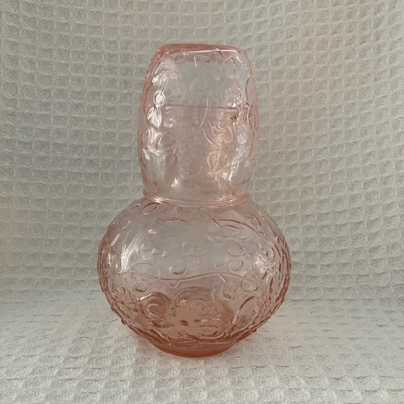 Unknown | Dining | Vintage Pink Depression Glass Floral Pattern Tumble ...